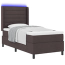 vidaXL LED Box Spring Ágy matracmal Sötét Barna 90 x 200 cm szövet