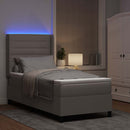 vidaXL LED Box Spring Ágy fejtámlával Tópszínű 100 x 200 cm szövet