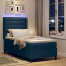 vidaXL LED Box Spring Ágy matracmal Kék 100 x 200 cm szövet