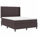 vidaXL LED Box Spring Ágy matracmal Sötét Barna 140 x 200 cm szövet