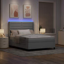 vidaXL LED Box Spring Ágy matracmal Világosszürke 160 x 200 cm szövet