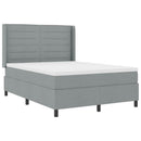 vidaXL LED Box Spring Ágy matracmal Világosszürke 160 x 200 cm szövet