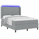 vidaXL LED Box Spring Ágy matracmal Világosszürke 160 x 200 cm szövet