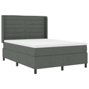vidaXL LED Box Spring Ágy matracmal Sötétszürke 160 x 200 cm szövet