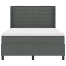 vidaXL LED Box Spring Ágy matracmal Sötétszürke 160 x 200 cm szövet