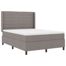 vidaXL LED Box Spring Ágy fejtámlával Tópszínű 160 x 200 cm szövet