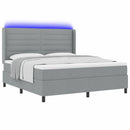 vidaXL LED Box Spring Ágy matracmal Világosszürke 180 x 200 cm szövet