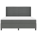 vidaXL LED Box Spring Ágy matracmal Sötétszürke 180 x 200 cm szövet
