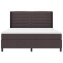 vidaXL LED Box Spring Ágy fejtámlával Sötét Barna 180 x 200 cm szövet