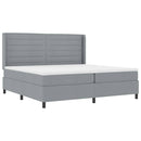 vidaXL LED Box Spring Ágy matracmal Világosszürke 200 x 200 cm szövet