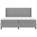 vidaXL LED Box Spring Ágy matracmal Világosszürke 200 x 200 cm szövet
