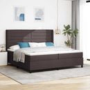vidaXL LED Box Spring Ágy matracmal Sötét Barna 200 x 200 cm szövet
