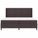 vidaXL LED Box Spring Ágy matracmal Sötét Barna 200 x 200 cm szövet
