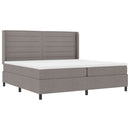 vidaXL LED Box Spring Ágy fejtámlával Tópszínű 200 x 200 cm szövet