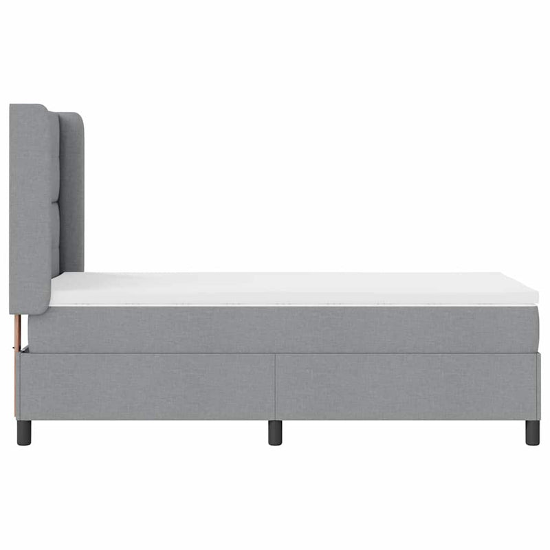 vidaXL Boxrugós ágy matracmal Világosszürke 80 x 200 cm szövet