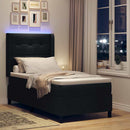 vidaXL LED Box Spring Ágy fejtámlával Fekete 80 x 200 cm szövet