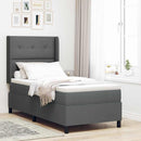 vidaXL LED Box Spring Ágy fejtámlával Sötétszürke 90 x 190 cm szövet