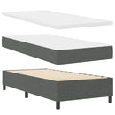 vidaXL LED Box Spring Ágy fejtámlával Sötétszürke 90 x 190 cm szövet