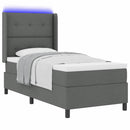 vidaXL LED Box Spring Ágy fejtámlával Sötétszürke 90 x 200 cm szövet