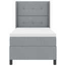 vidaXL Boxrugós ágy matracmal Világosszürke 100 x 200 cm szövet