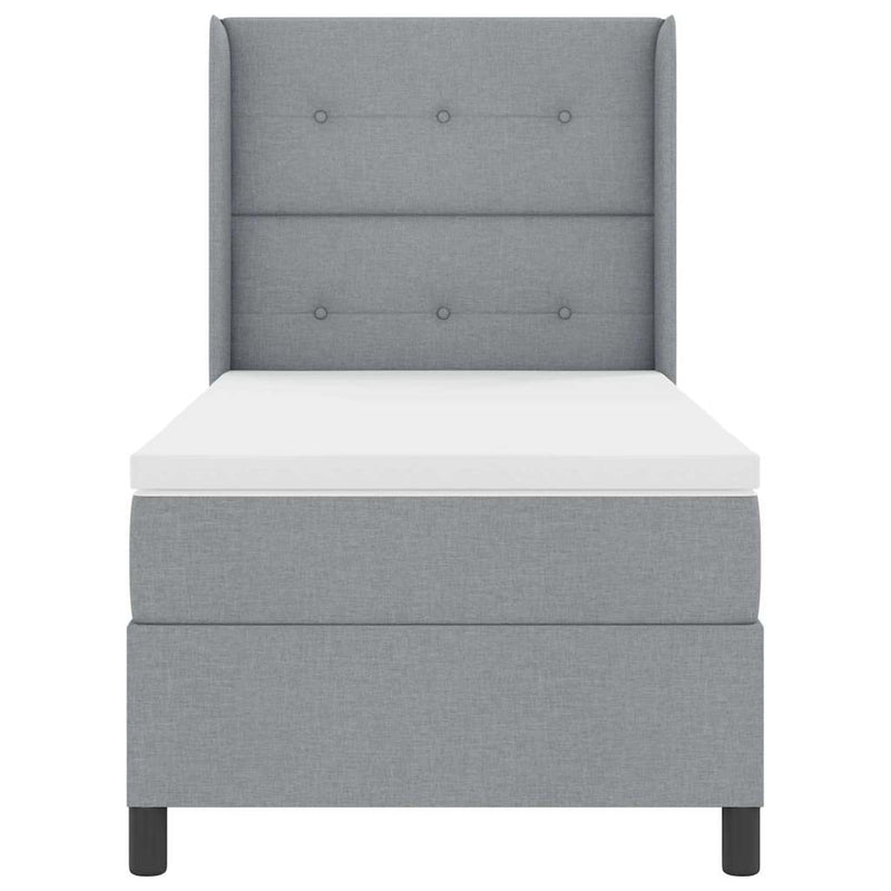 vidaXL Boxrugós ágy matracmal Világosszürke 100 x 200 cm szövet