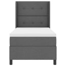 vidaXL Boxrugós ágy matracmal Sötétszürke 100 x 200 cm szövet