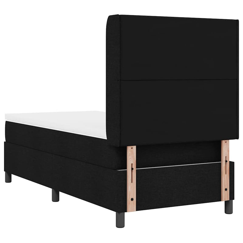 vidaXL Boxrugós ágy matracmal fejtámlával Fekete 100 x 200 cm szövet