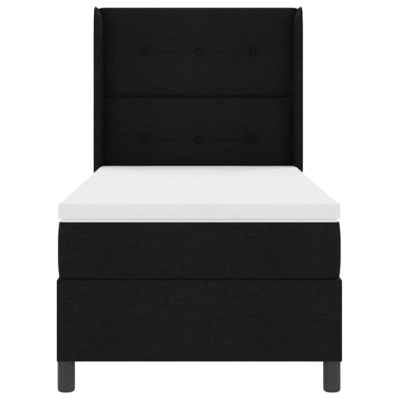 vidaXL Boxrugós ágy matracmal fejtámlával Fekete 100 x 200 cm szövet