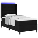vidaXL LED Box Spring Ágy fejtámlával Fekete 100 x 200 cm szövet