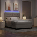 vidaXL LED Box Spring Ágy matracmal Tópszínű 140 x 200 cm szövet