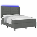vidaXL LED Box Spring Ágy matracmal Sötétszürke 160 x 200 cm szövet