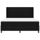 vidaXL LED Box Spring Ágy fejtámlával Fekete 180 x 200 cm szövet