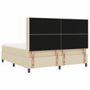 vidaXL LED Box Spring Ágy fejtámlával Krém 180 x 200 cm szövet