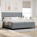 vidaXL LED Box Spring Ágy Világosszürke 200 x 200 cm szövet