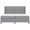vidaXL LED Box Spring Ágy Világosszürke 200 x 200 cm szövet