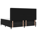 vidaXL LED Box Spring Ágy fejtámlával Fekete 200 x 200 cm szövet