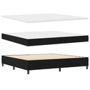 vidaXL LED Box Spring Ágy fejtámlával Fekete 200 x 200 cm szövet