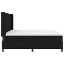 vidaXL LED Box Spring Ágy fejtámlával Fekete 200 x 200 cm szövet