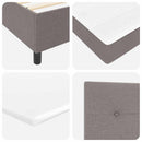 vidaXL LED Box Spring Ágy fejtámlával Tópszínű 200 x 200 cm szövet