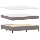 vidaXL LED Box Spring Ágy fejtámlával Tópszínű 200 x 200 cm szövet