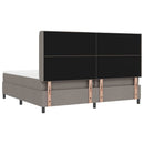 vidaXL LED Box Spring Ágy fejtámlával Tópszínű 200 x 200 cm szövet