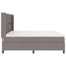 vidaXL LED Box Spring Ágy fejtámlával Tópszínű 200 x 200 cm szövet