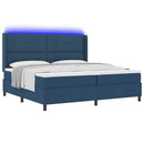 vidaXL LED Box Spring Ágy fejtámlával Kék 200 x 200 cm szövet