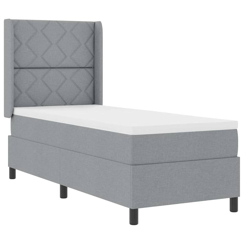 vidaXL Boxrugós ágy matracmal Világosszürke 80 x 200 cm szövet