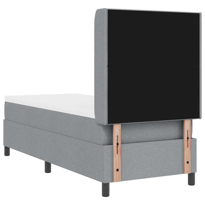 vidaXL Boxrugós ágy matracmal Világosszürke 80 x 200 cm szövet