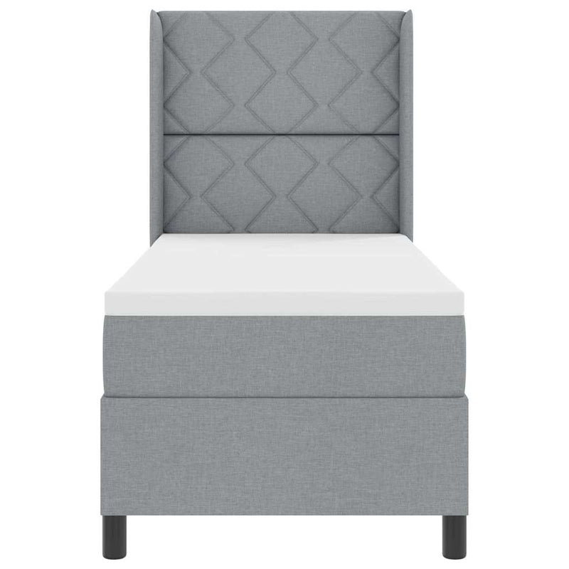 vidaXL Boxrugós ágy matracmal Világosszürke 80 x 200 cm szövet