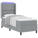 vidaXL LED Box Spring Ágy matracmal Világosszürke 80 x 200 cm szövet