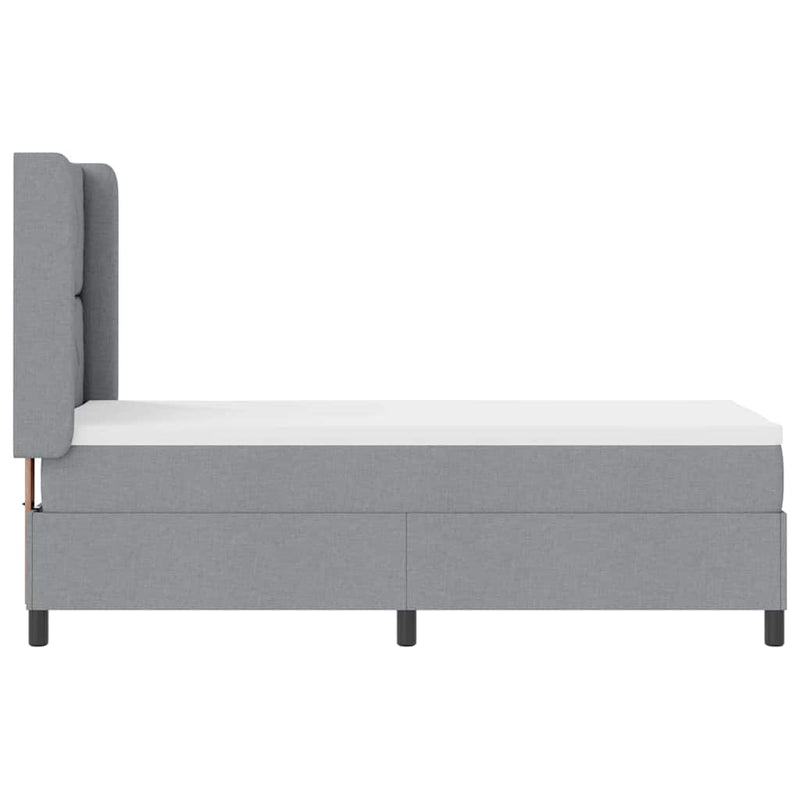 vidaXL Boxrugós ágy matracmal Világosszürke 80 x 200 cm szövet