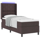 vidaXL LED Box Spring Ágy párnával Sötét Barna 80 x 200 cm szövet