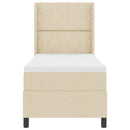 vidaXL Boxrugós ágy matracmal fejtámlával Krém 80 x 200 cm szövet